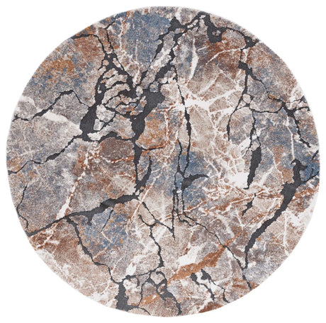 Safavieh Cyrus Shag 6'-7" x 6'-7" Rug in Grey / Rust
