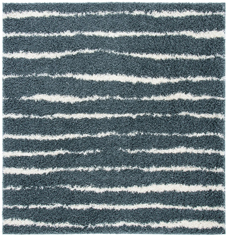 Safavieh Venus Shag 600 6'-7" x 6'-7" Rug in Dark Grey / Ivory
