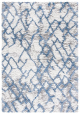 Safavieh Horizon Shag 800 4'-0" x 6'-0" Rug in Ivory / Blue