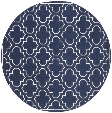 Safavieh Dhurries 7'-0" x 7'-0" Rug in Navy / Ivory