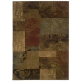 Oriental Weavers Sphinx Hudson 036g1 Green / Red Rugs - main flat