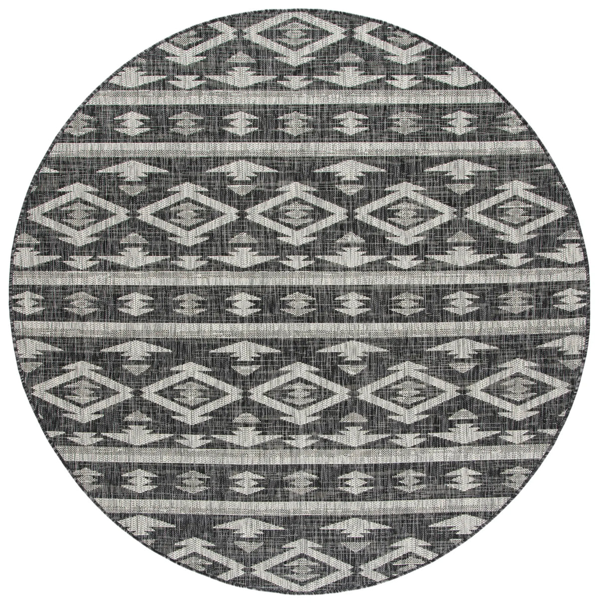 Safavieh Courtyard 5'-3" x 5'-3" Rug in Black / Grey