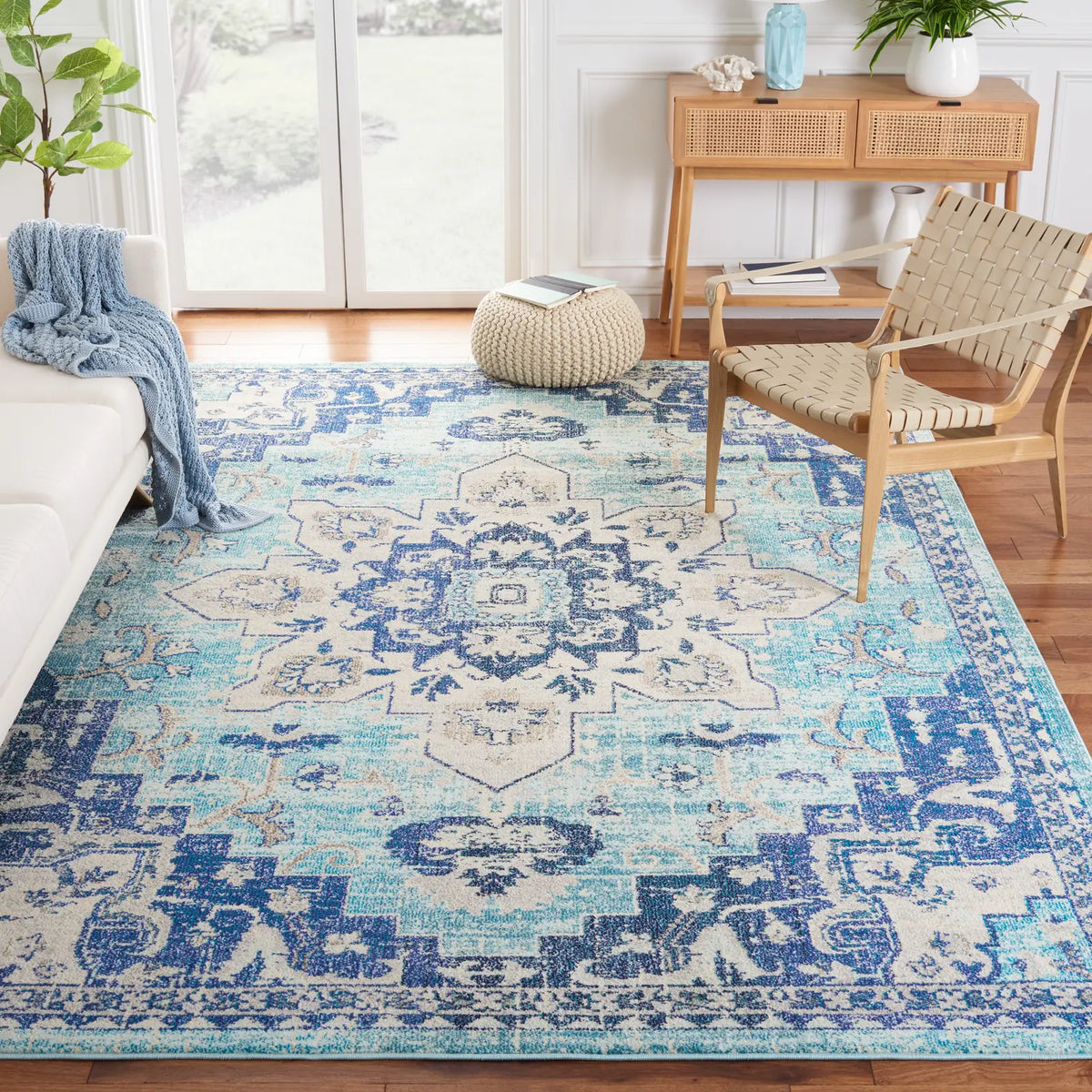 Safavieh Madison 10'-0" x 14'-0" Rug in Teal / Navy