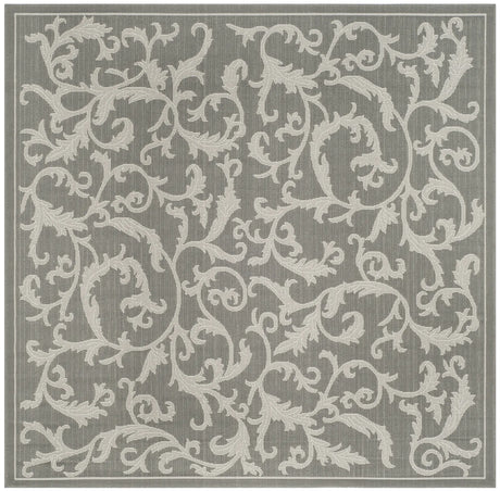 Safavieh Courtyard 6'-7" x 6'-7" Rug in Anthracite / Light Grey