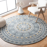 Safavieh Blossom 6'-0" x 6'-0" Rug in Charcoal / Yellow