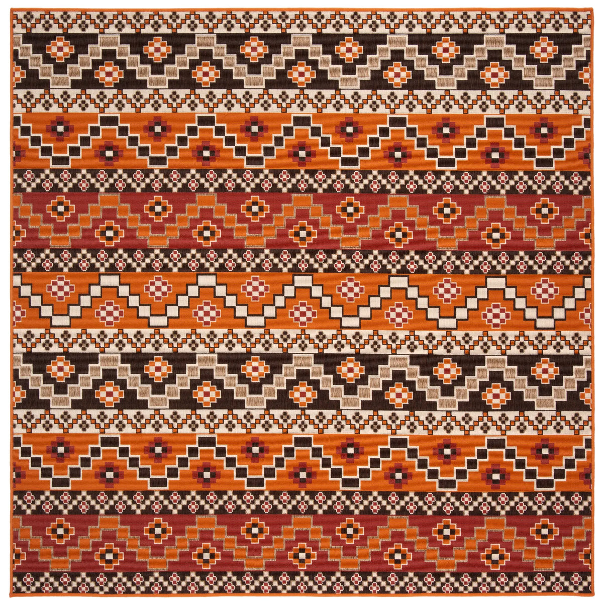 Safavieh Veranda 6'-7" x 6'-7" Rug in Rust / Red