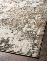 Loloi Spirit Spi-01 Pewter/Olive Rugs - angled corner on wood