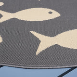 Safavieh Courtyard 6'-7" x 6'-7" Rug in Dark Grey / Beige
