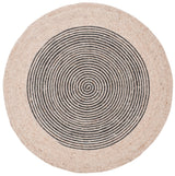Safavieh Braided 3'-0" x 3'-0" Rug in Beige / Black