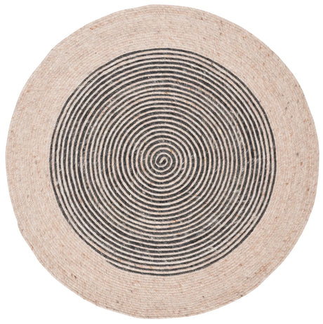 Safavieh Braided 3'-0" x 3'-0" Rug in Beige / Black