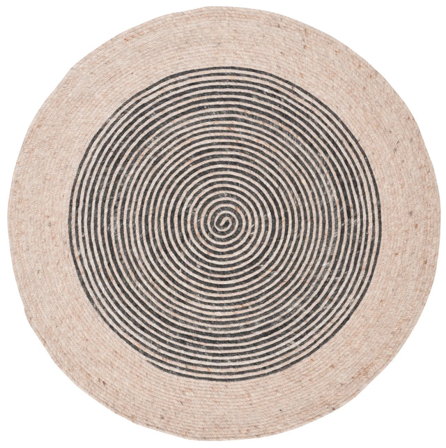 Safavieh Braided 3'-0" x 3'-0" Rug in Beige / Black