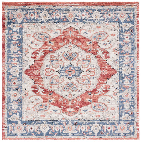 Safavieh Luna 6'-7" x 6'-7" Rug in Beige / Blue Rust