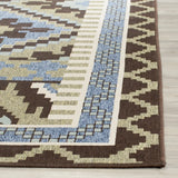 Safavieh Veranda 6'-7" x 9'-6" Rug in Green / Chocolate