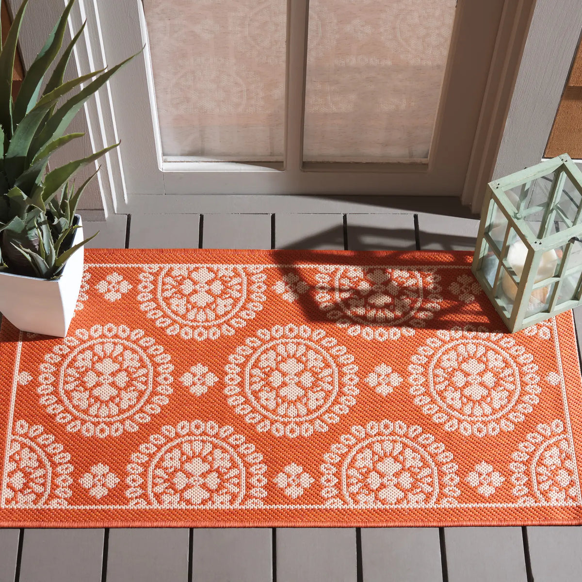 Safavieh Courtyard 2'-0" x 3'-7" Rug in Terracotta