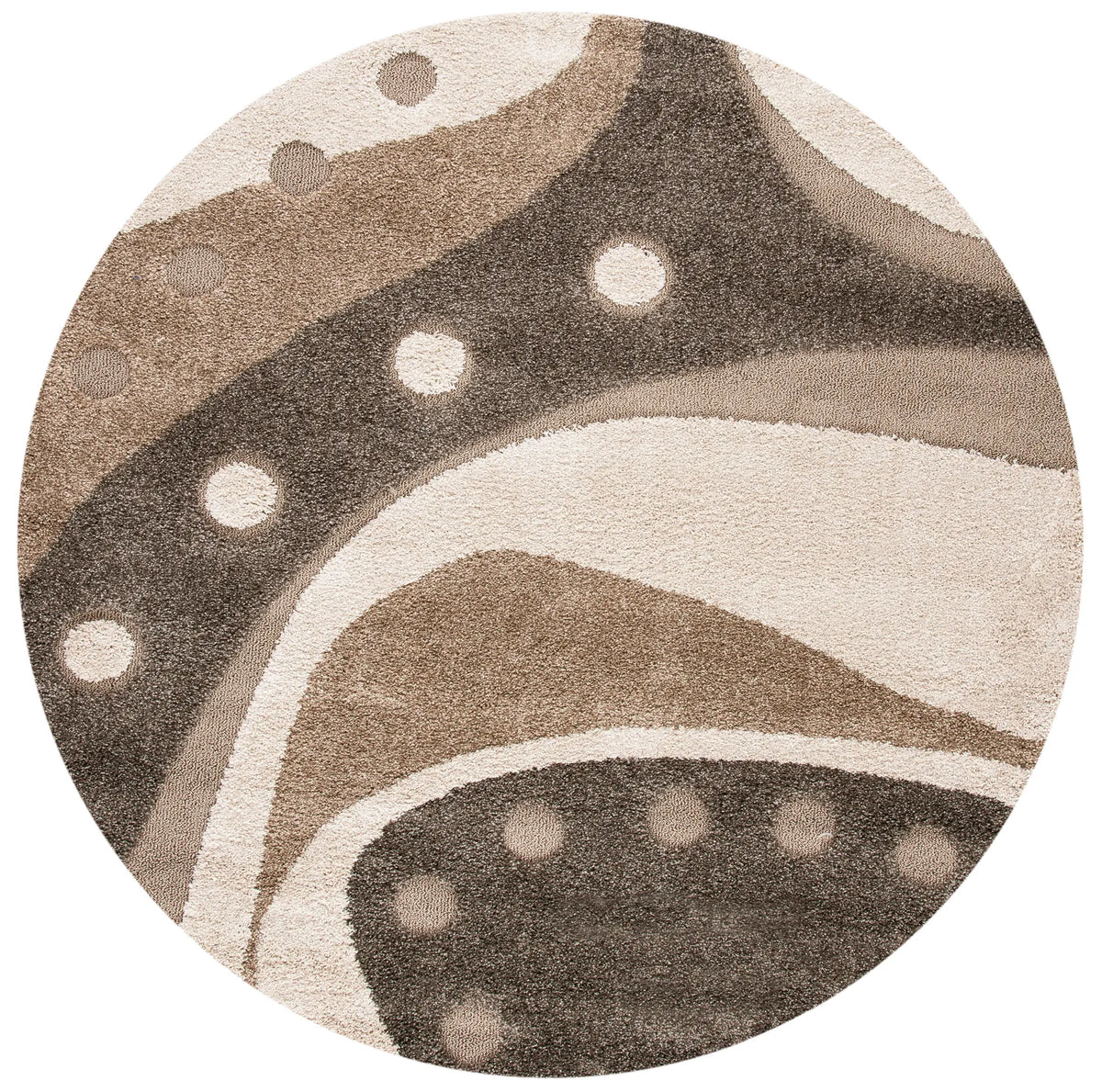 Safavieh Florida Shag 6'-7" x 6'-7" Rug in Brown / Ivory