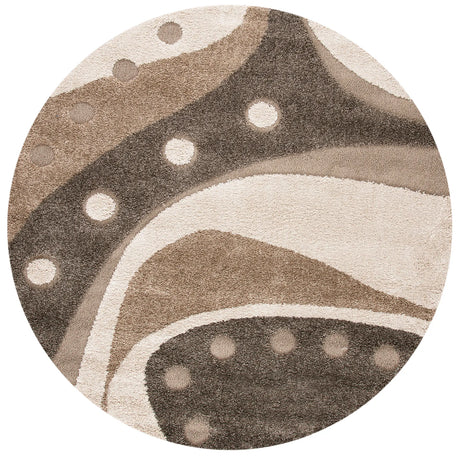Safavieh Florida Shag 6'-7" x 6'-7" Rug in Brown / Ivory