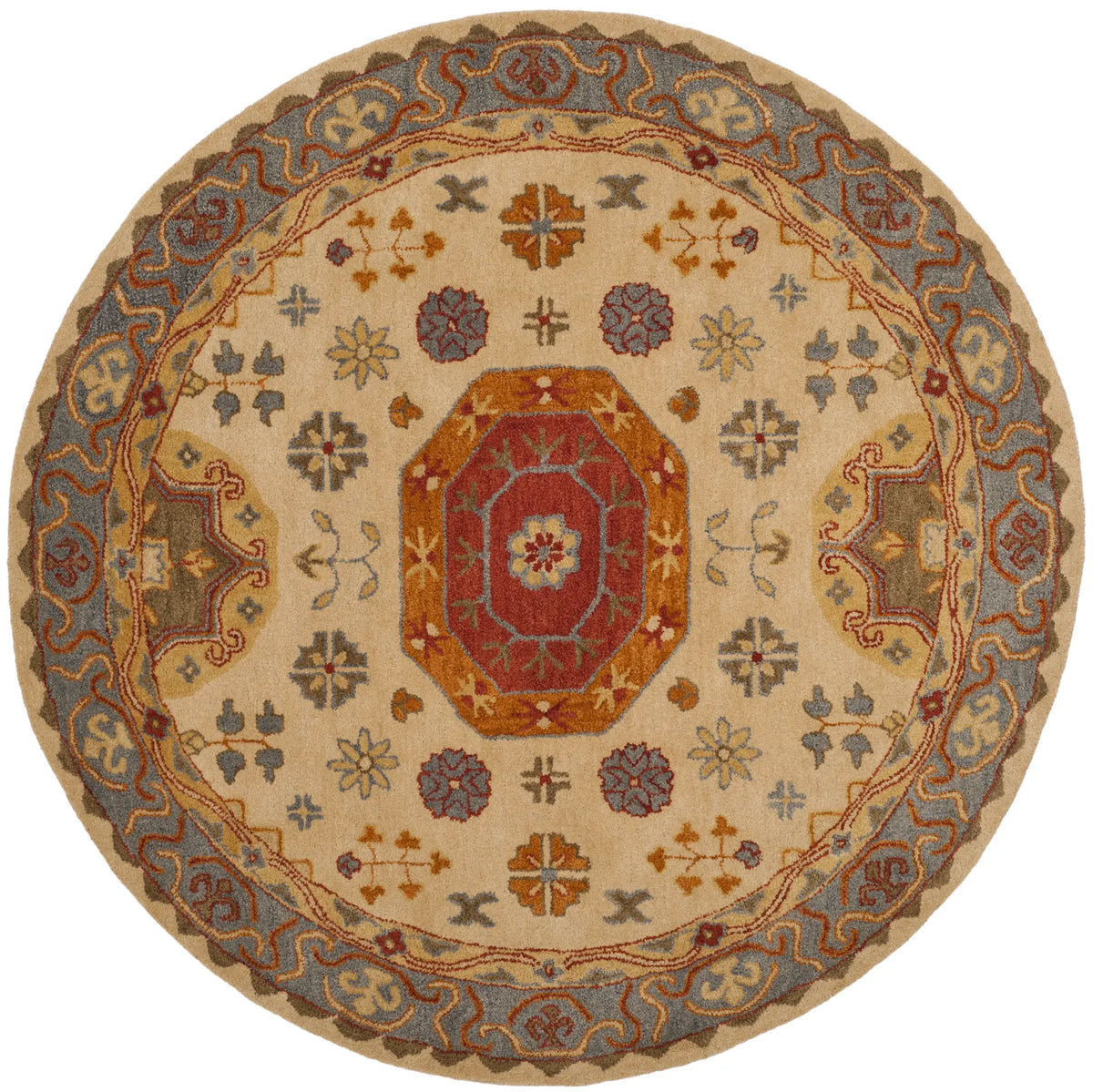 Safavieh Heritage 6'-0" x 6'-0" Rug in Beige / Multi
