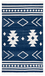 Safavieh Kilim 4'-0" x 6'-0" Rug in Navy / Ivory
