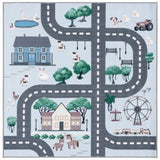 Safavieh Kids Playhouse 200 5'-0" x 5'-0" Rug in Blue / Dark Grey