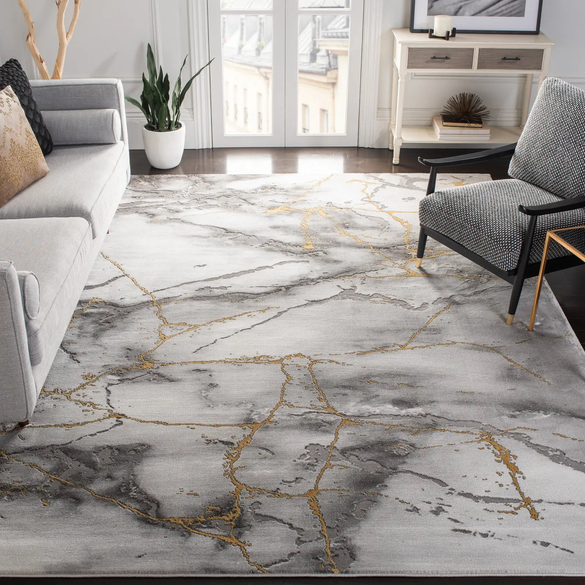Safavieh Craft 10'-6" x 14'-0" Rug in Grey / Gold