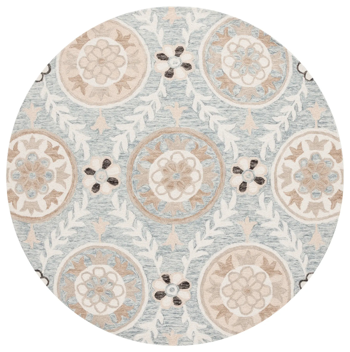 Safavieh Jardin 6'-0" x 6'-0" Rug in Light Grey / Ivory