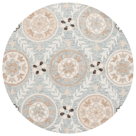 Safavieh Jardin 6'-0" x 6'-0" Rug in Light Grey / Ivory
