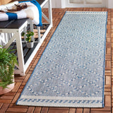 Safavieh Courtyard 2'-3" x 8'-0" Rug in Navy / Ivory