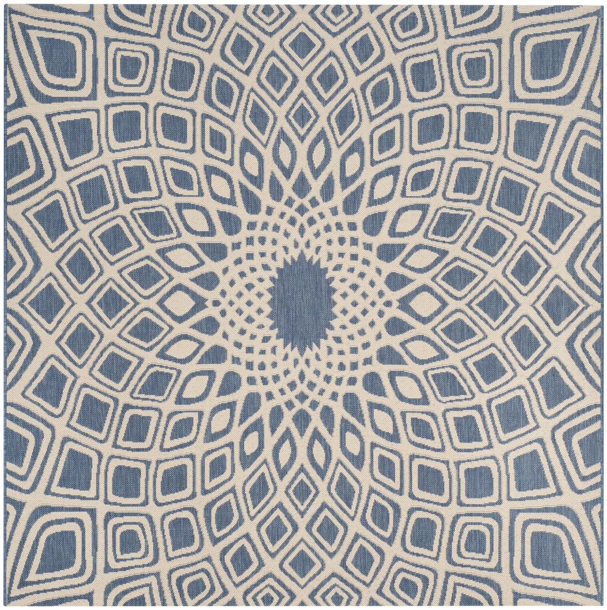 Safavieh Courtyard 6'-7" x 6'-7" Rug in Blue / Beige