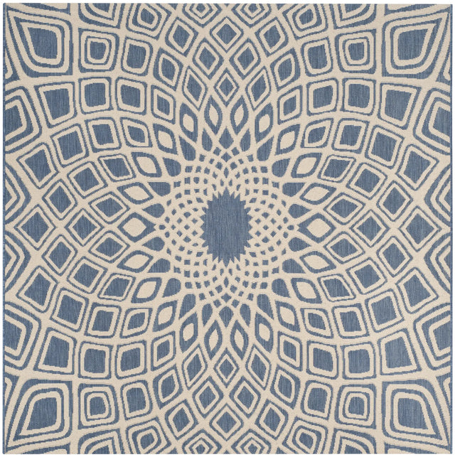 Safavieh Courtyard 6'-7" x 6'-7" Rug in Blue / Beige