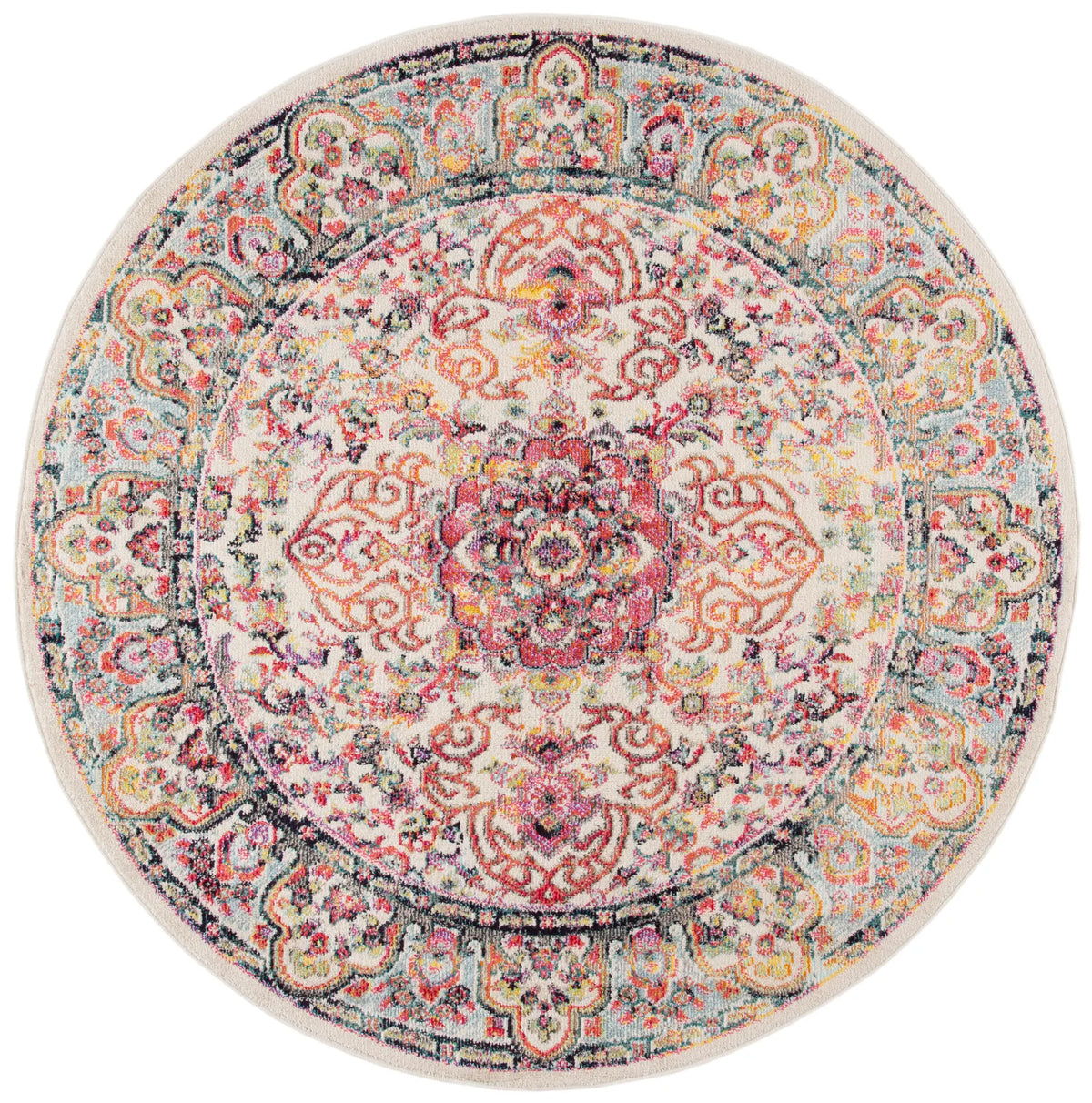 Safavieh Madison 200 6'-7" x 6'-7" Rug in Ivory / Red