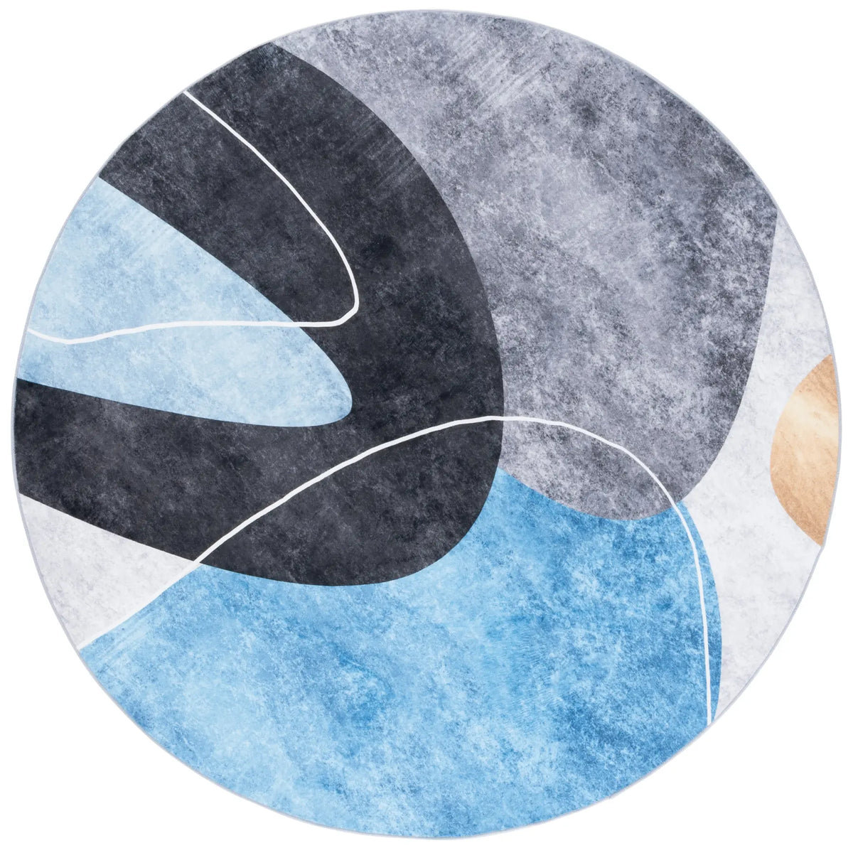 Safavieh Santa Monica 6'-0" x 6'-0" Rug in Dark Grey / Turquoise