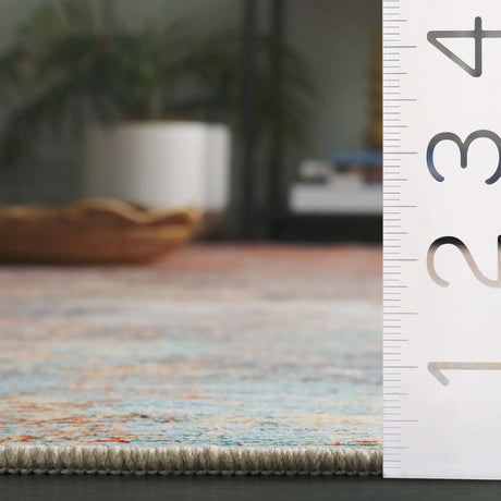 Safavieh Tacoma 4'-0" x 6'-0" Rug in Rust / Aqua