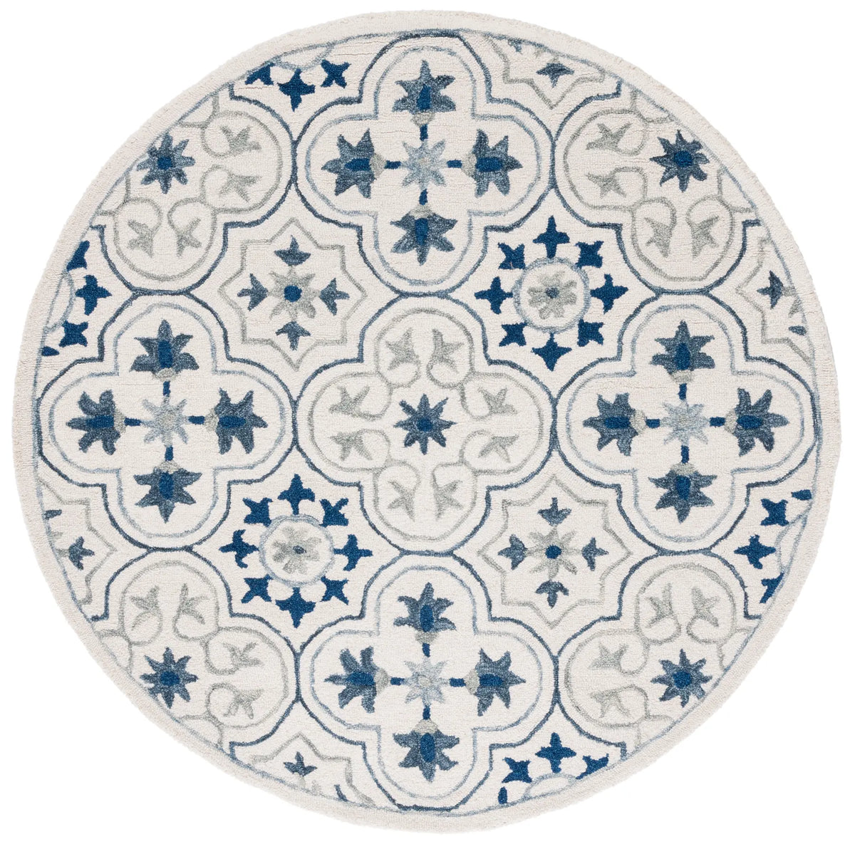 Safavieh Micro-Loop 5'-0" x 5'-0" Rug in Ivory / Sage