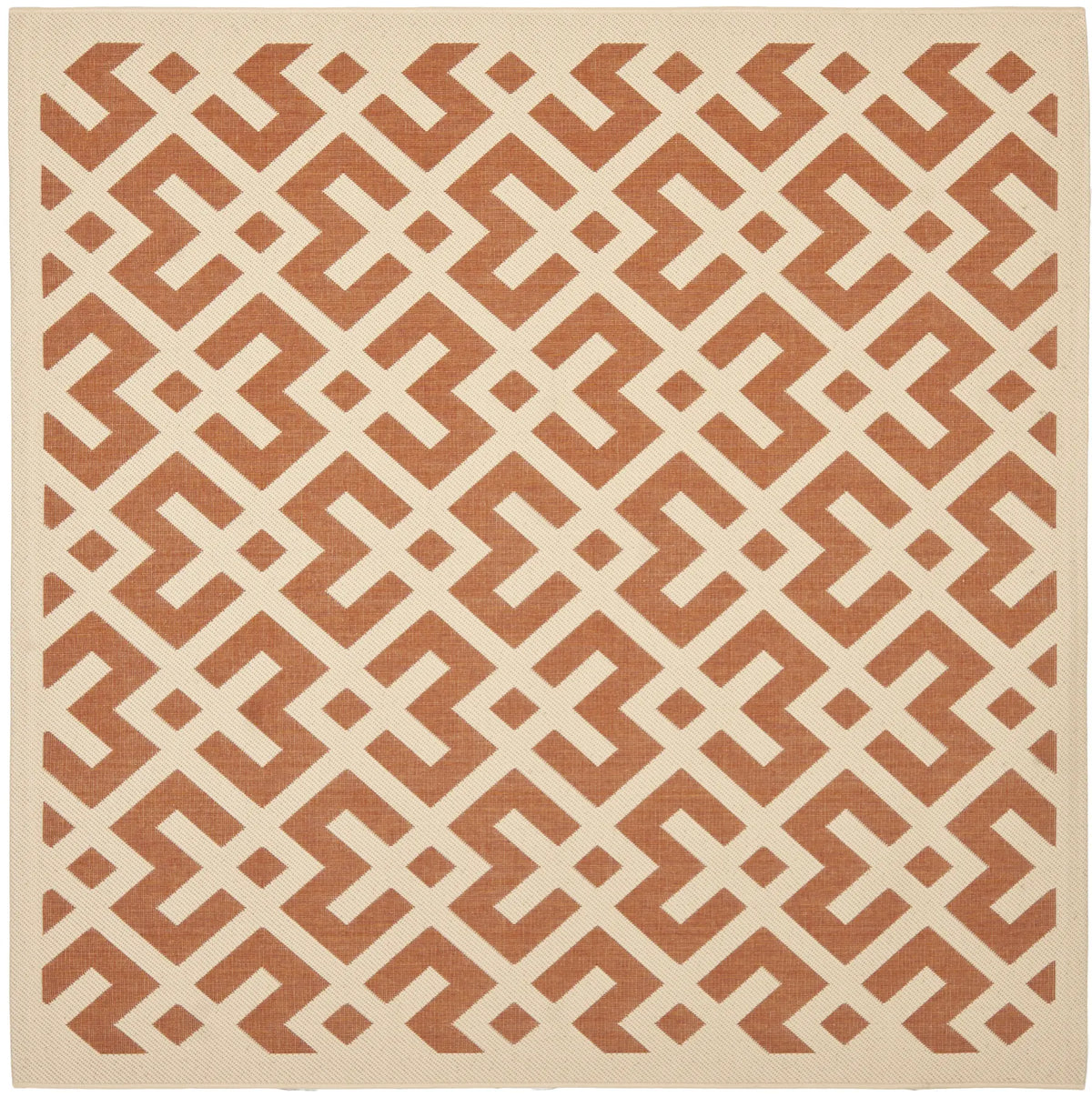 Safavieh Courtyard 6'-7" x 6'-7" Rug in Terracotta / Bone