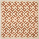 Safavieh Courtyard 6'-7" x 6'-7" Rug in Terracotta / Bone