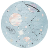 Safavieh Carousel Kids 100 5'-3" x 5'-3" Rug in Teal / Orange