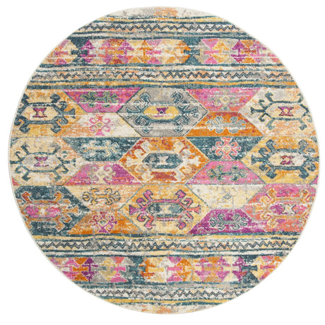 Safavieh Madison 6'-7" x 6'-7" Rug in Blue / Fuchsia