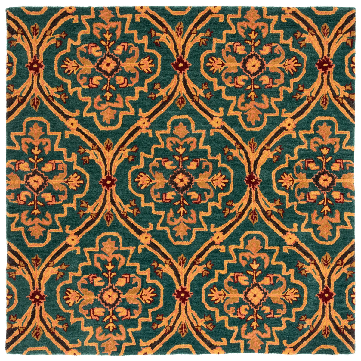 Safavieh Heritage 6'-0" x 6'-0" Rug in Green / Orange
