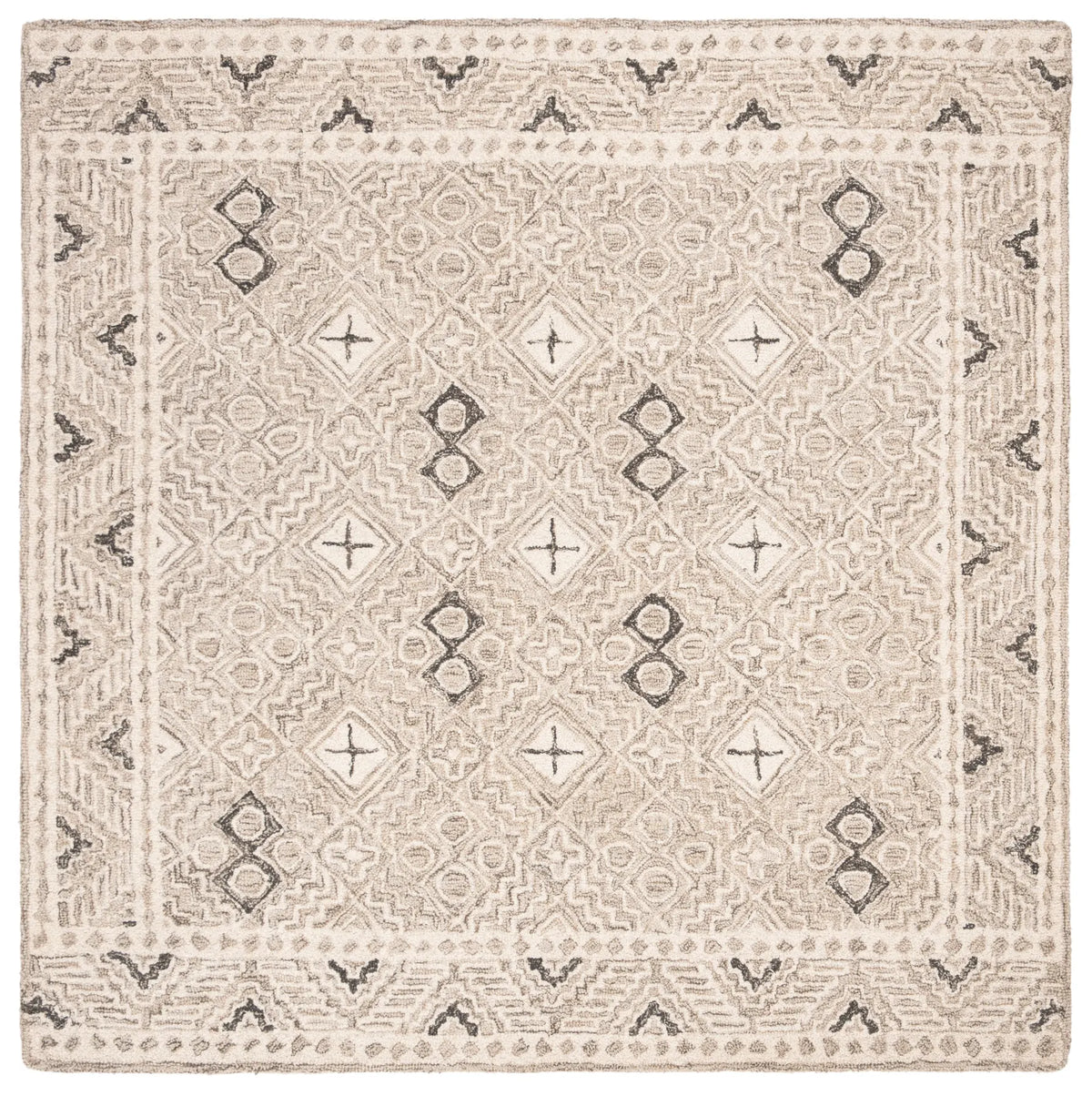Safavieh Micro-Loop 5'-0" x 5'-0" Rug in Grey / Ivory