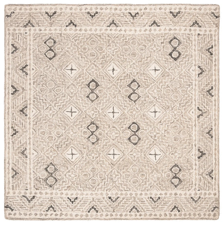 Safavieh Micro-Loop 5'-0" x 5'-0" Rug in Grey / Ivory