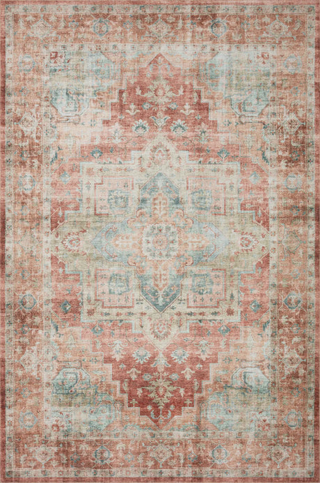 Loloi Heidi Hei-01 Terracotta/Aqua Rugs - main flat