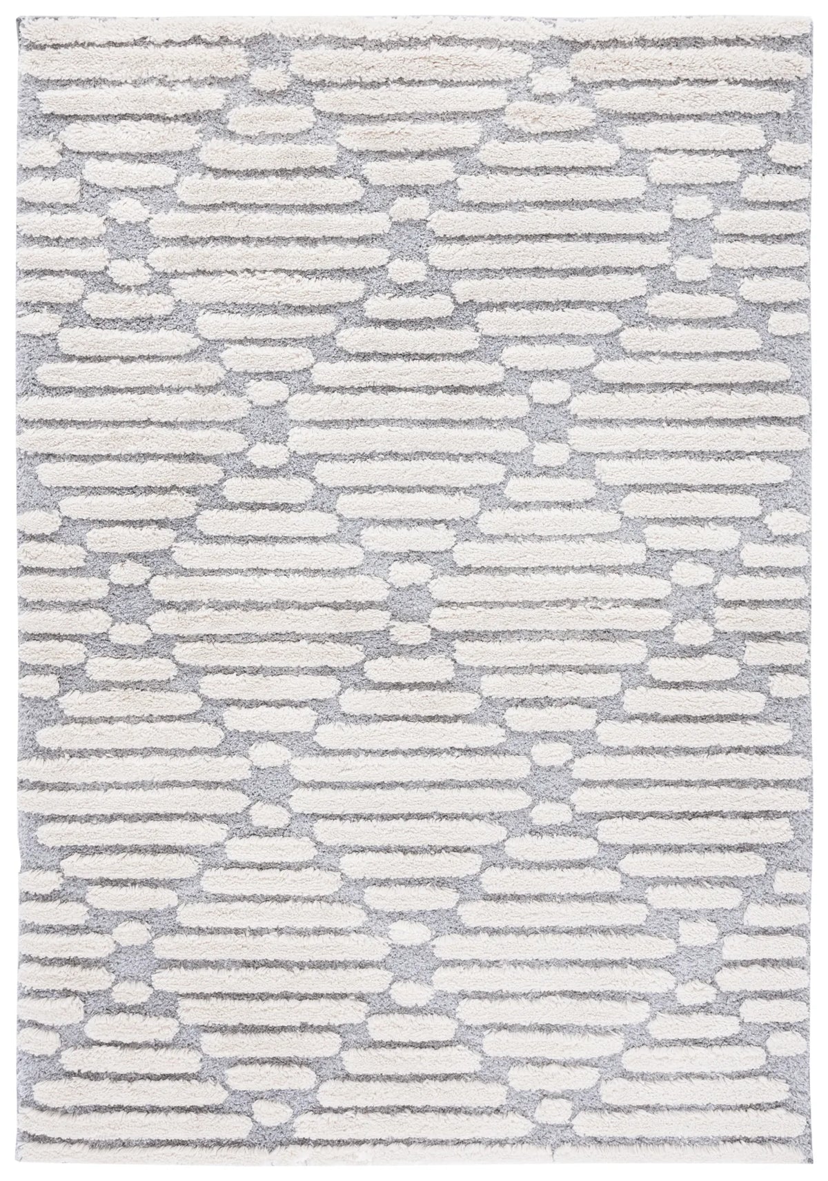 Safavieh Hi-Lo Shag 4'-0" x 6'-0" Rug in Grey / Beige