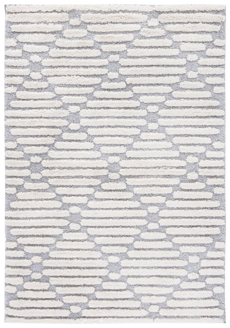 Safavieh Hi-Lo Shag 4'-0" x 6'-0" Rug in Grey / Beige