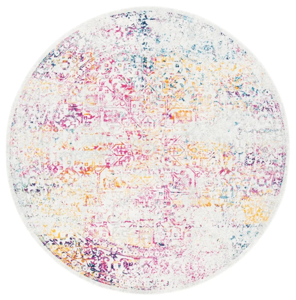 Safavieh Evoke 6'-7" x 6'-7" Rug in Ivory / Fuchsia