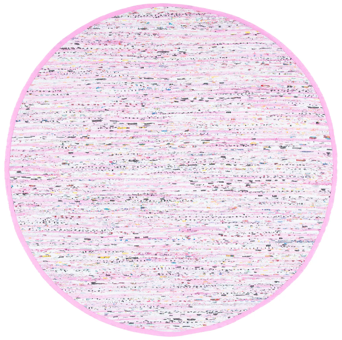 Safavieh Rag Rug 6'-0" x 6'-0" Rug in Light Pink / Multi