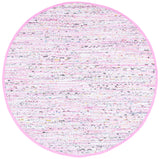 Safavieh Rag Rug 6'-0" x 6'-0" Rug in Light Pink / Multi