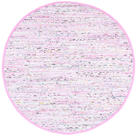 Safavieh Rag Rug 6'-0" x 6'-0" Rug in Light Pink / Multi