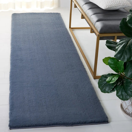 Safavieh Faux Rabbit Fur 2'-3" x 8'-0" Rug in Dark Grey