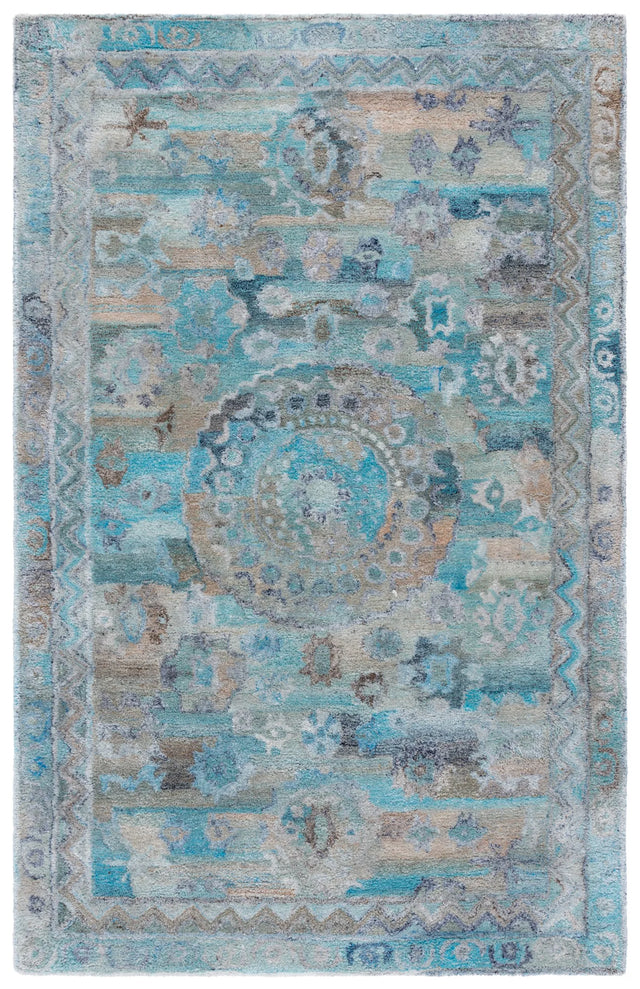 Safavieh Anatolia 4'-0" x 6'-0" Rug in Light Blue / Brown