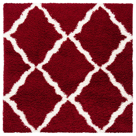 Safavieh Sgd-Dallas Shag 6'-0" x 6'-0" Rug in Red / Ivory